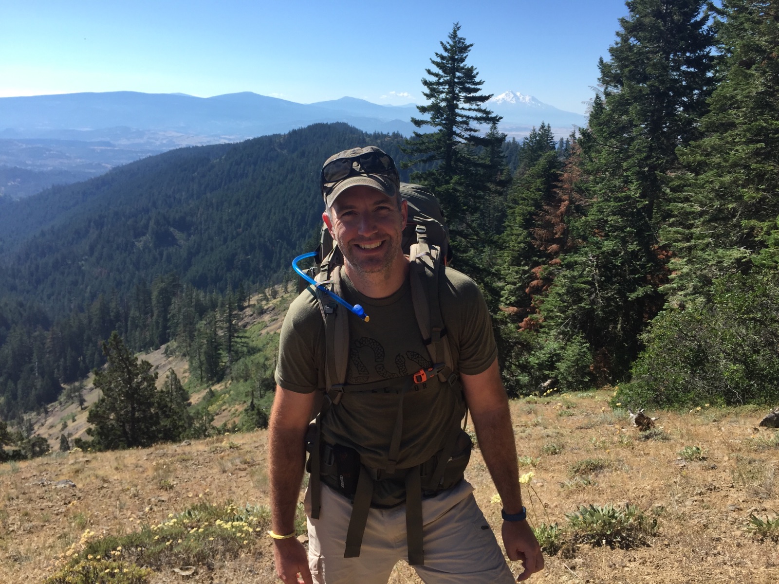 Shawn Brimley backpacking before cancer