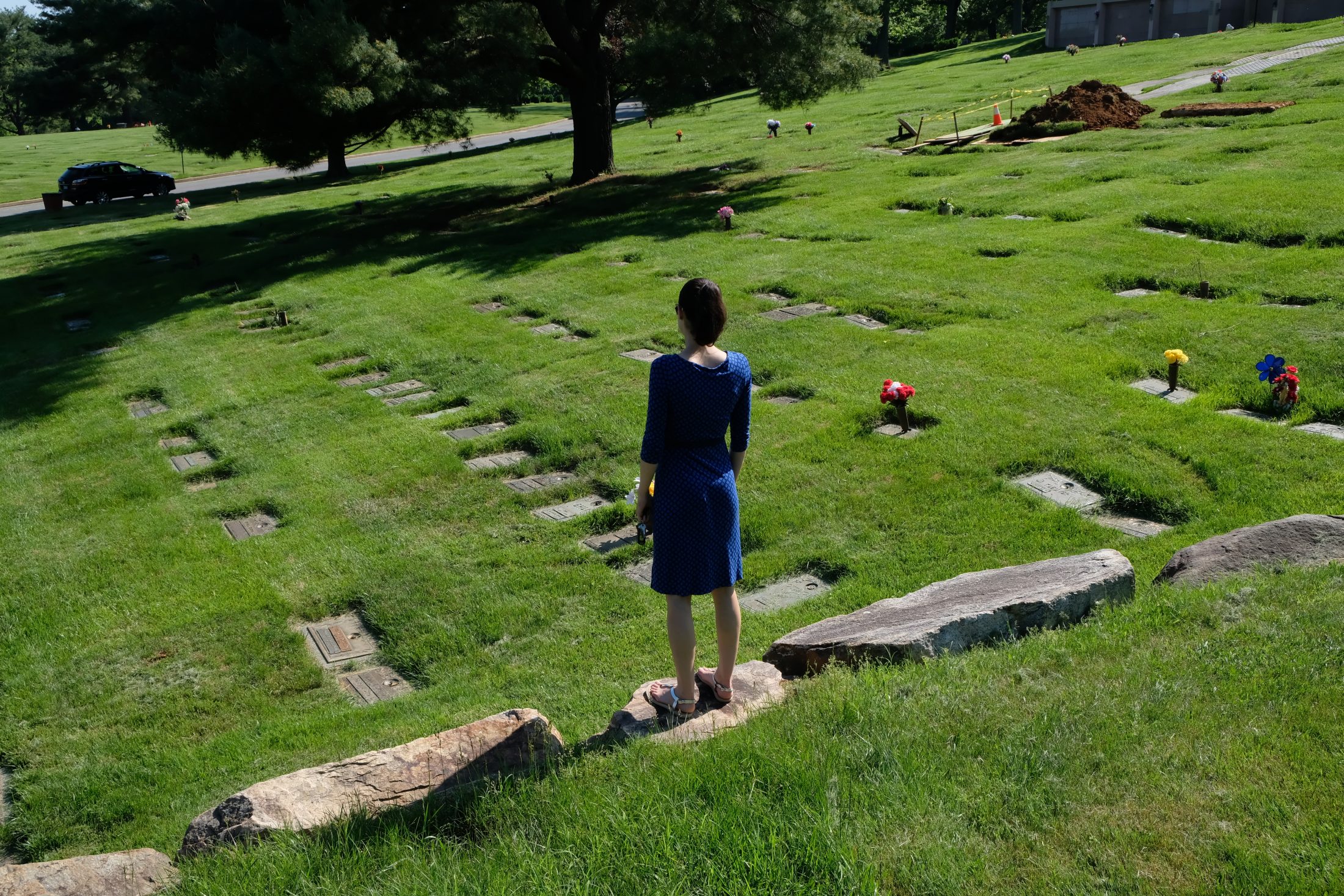 DC widow Marjorie Brimley at her husband's gravesite