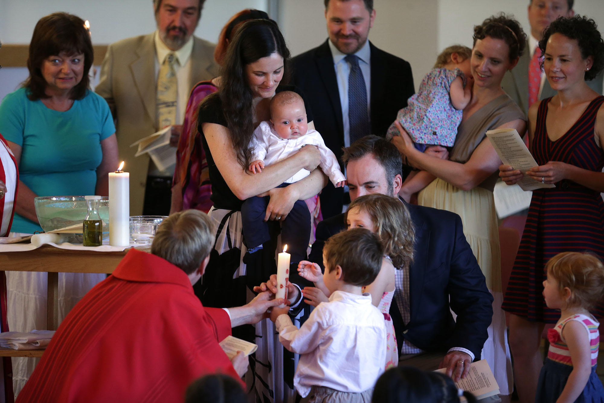 DC widow blog writer Marjorie Brimley and family at children's baptisms