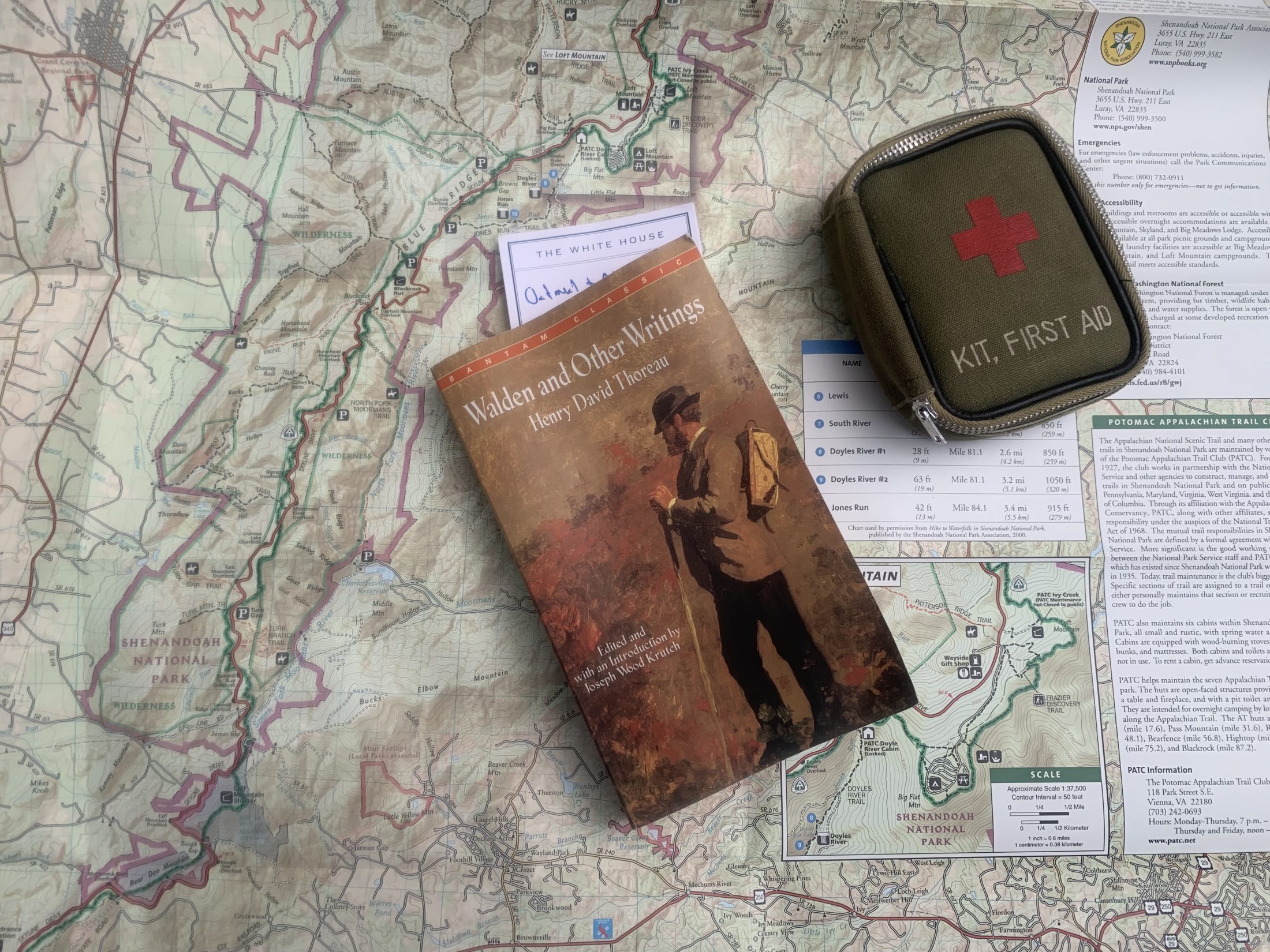 Thoreau book on map belonging to husband of DC widow blog writer Marjorie Brimley