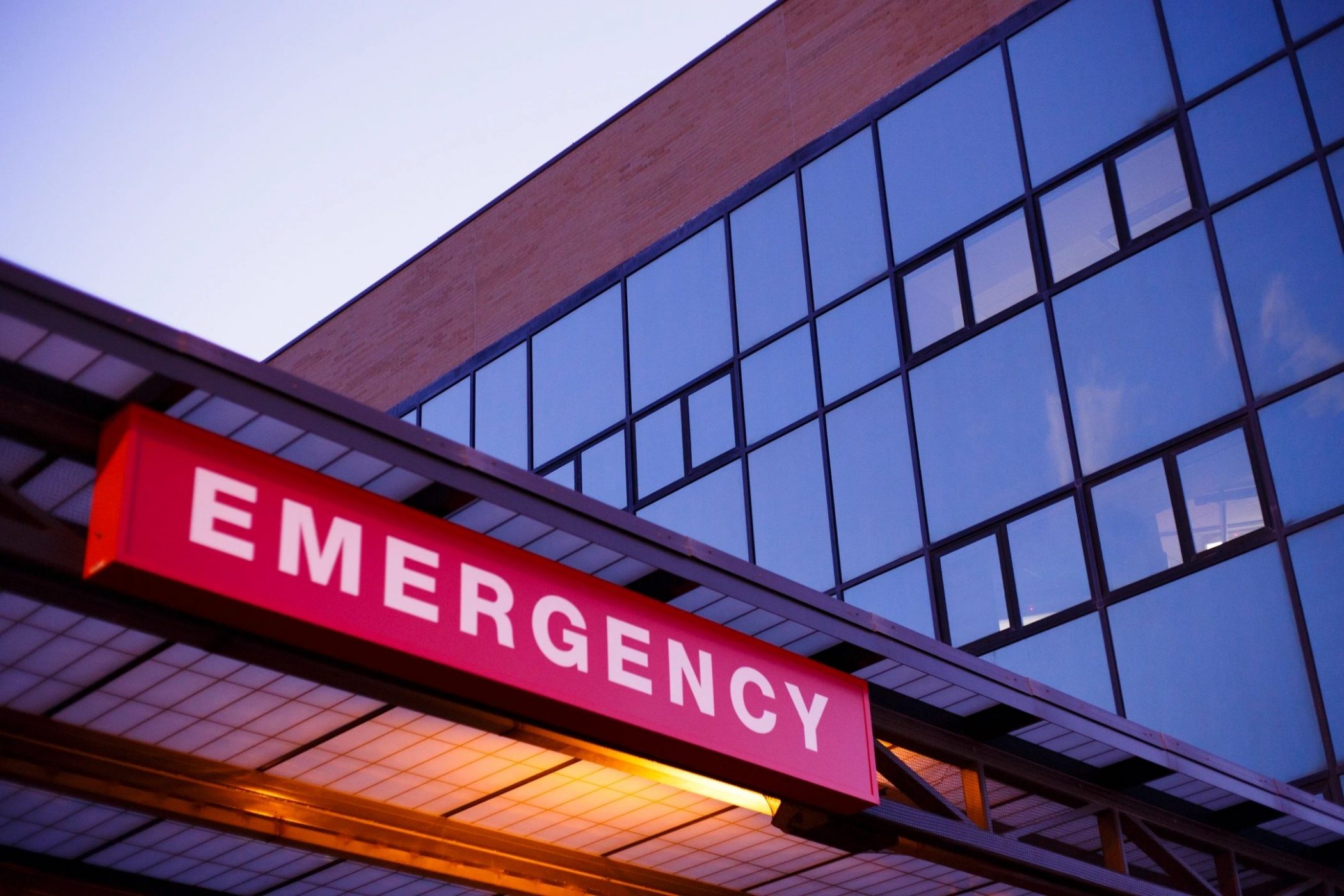 Emergency room sign like that described by DC widow blog writer Marjorie Brimley