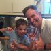 Shawn Brimley and son make cake for birthday on blog by DC widow writer Marjorie Brimley Hale