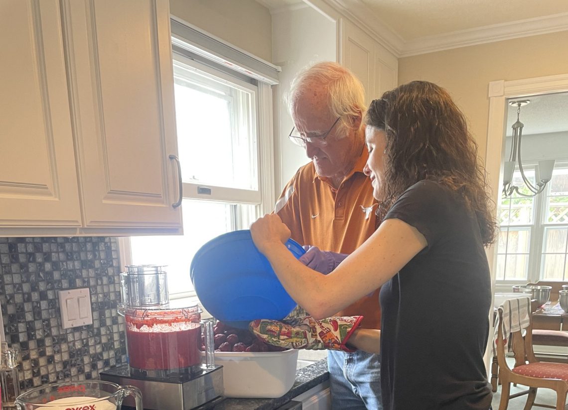 Grandpa Tom and DC widow blog writer Marjorie Brimley Hale make jam