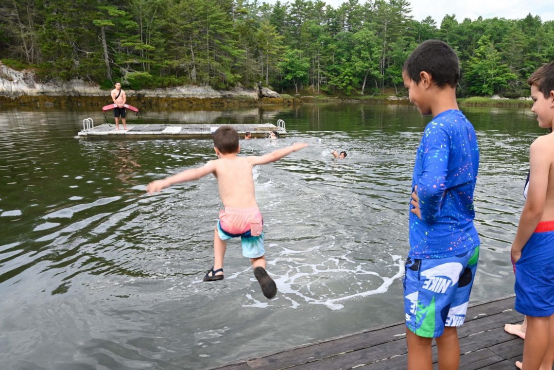 Son of DC widow blog writer Marjorie Brimley Hale jumps into water at camp