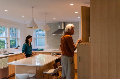 Grandpa Tom helps DC widow blog writer Marjorie Brimley Hale in her kitchen