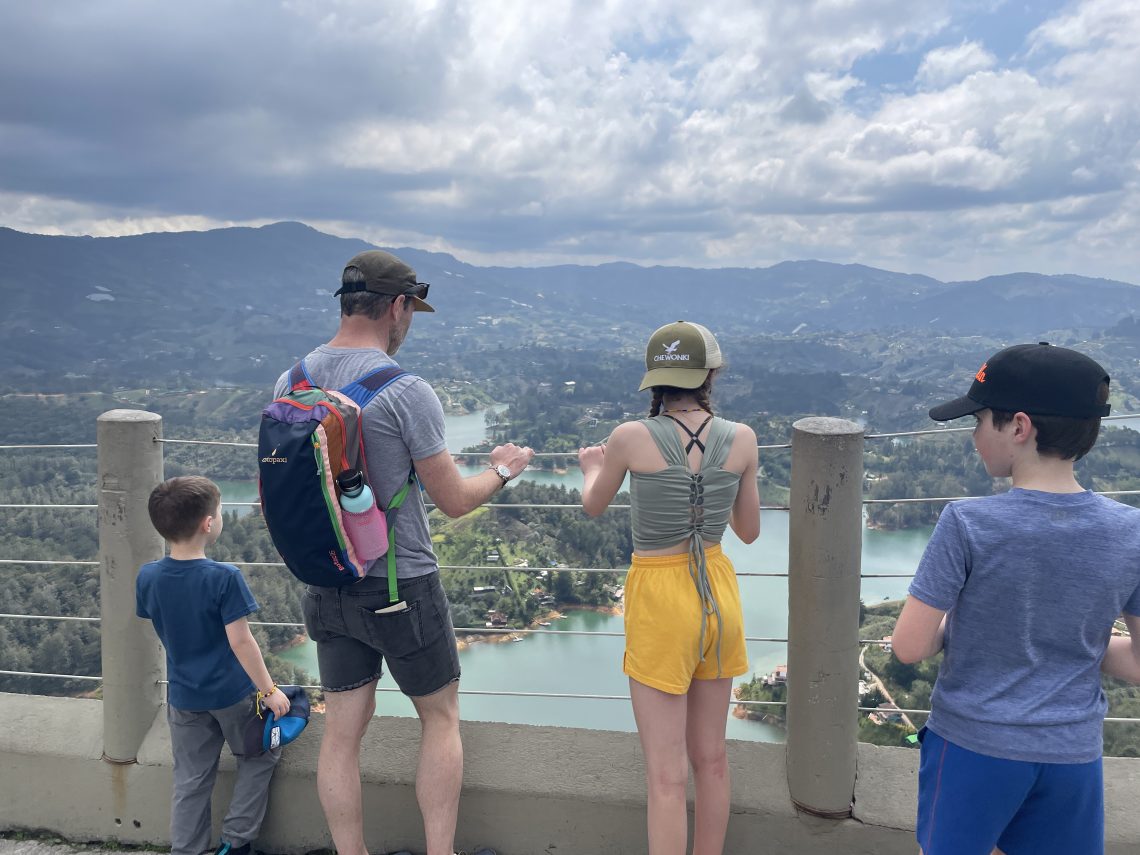 Family of DC widow blog writer Marjorie Brimley Hale looks out over view of lake